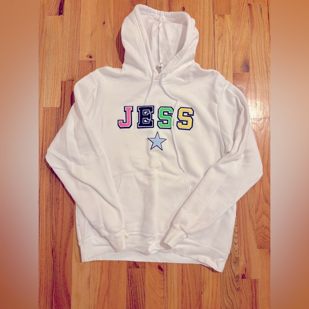 Varsity letter hooded sweatshirt